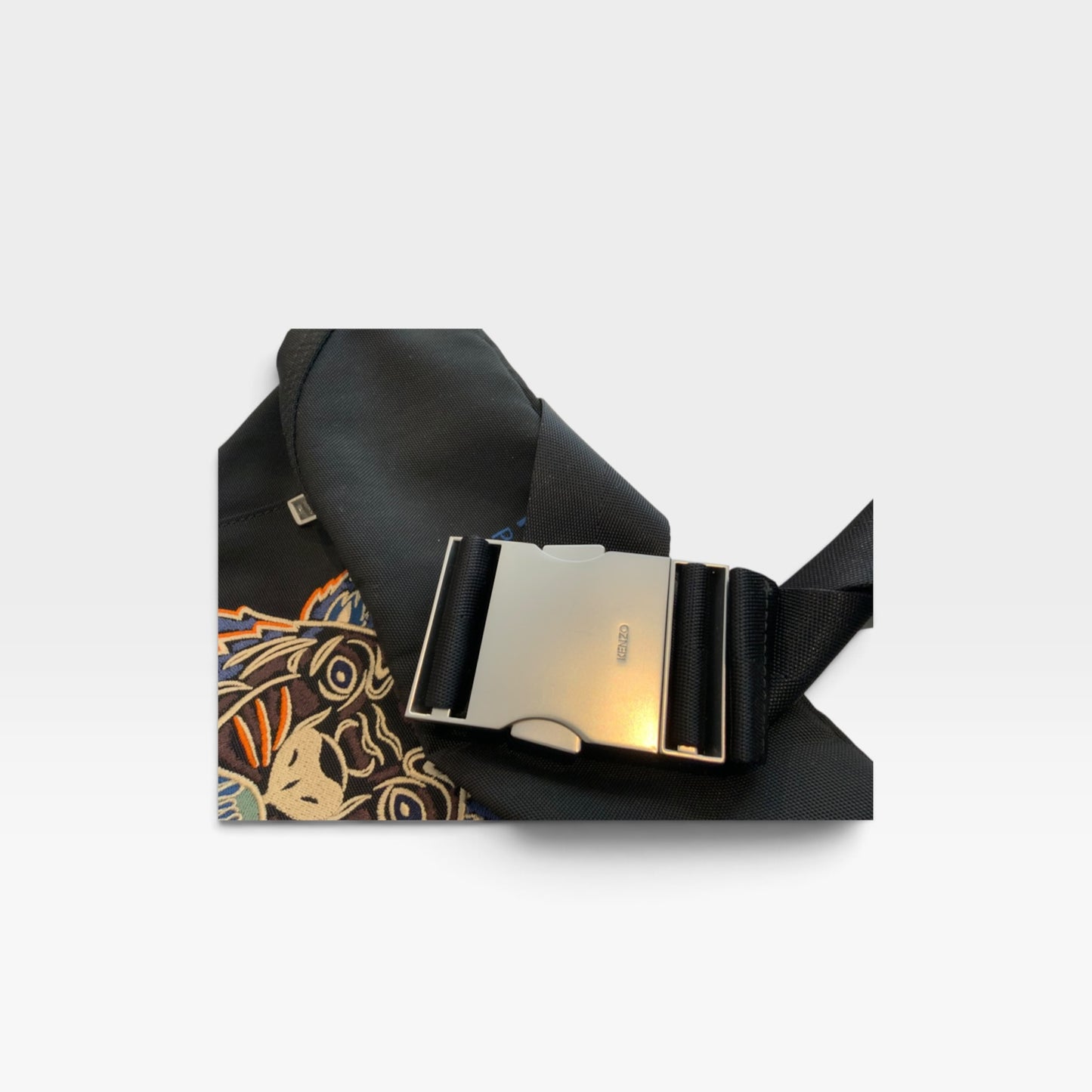 KENZO Kampus Tiger Embroidered Belt Bag – Black / Multicolour – A, Grade