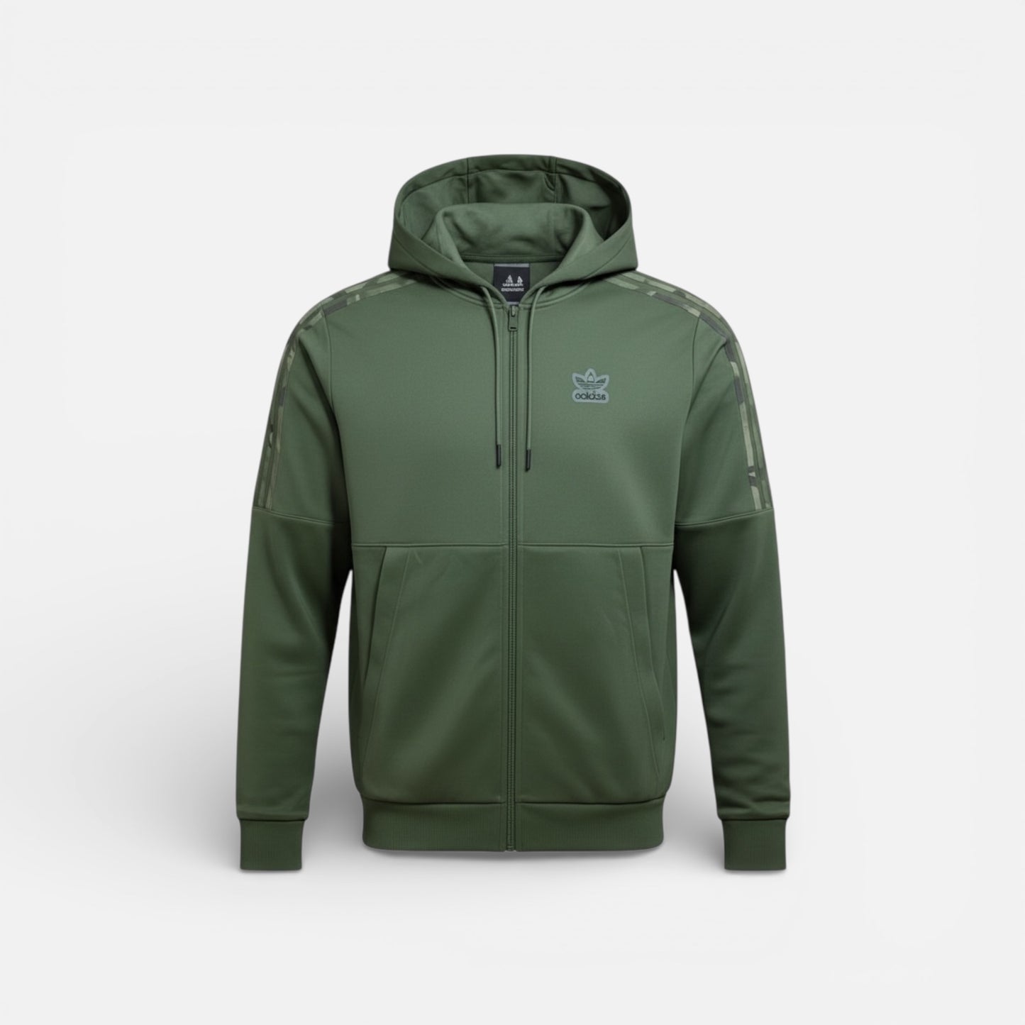 Adidas green Camouflage zip through hoodie