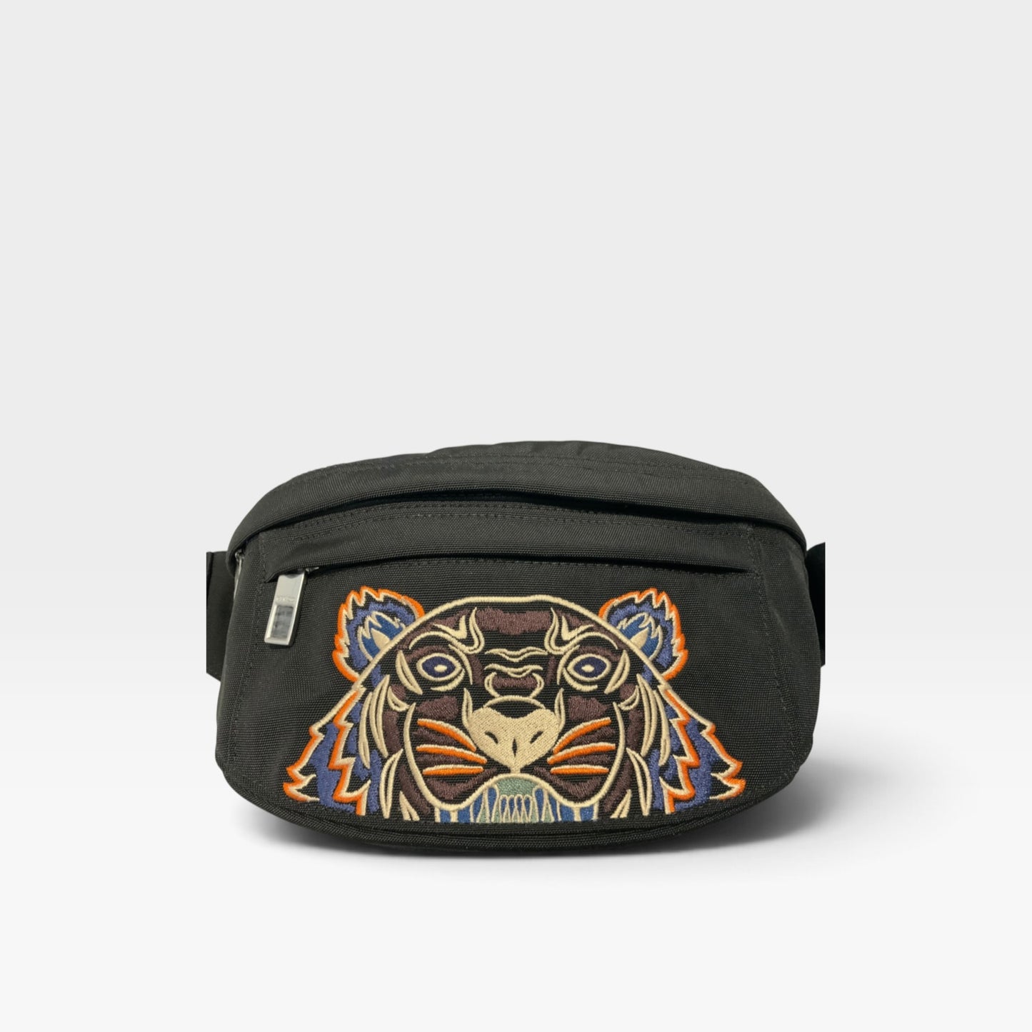 KENZO Kampus Tiger Embroidered Belt Bag – Black / Multicolour – A, Grade
