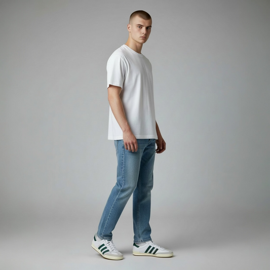 Adidas Original Jean White green leather trainer