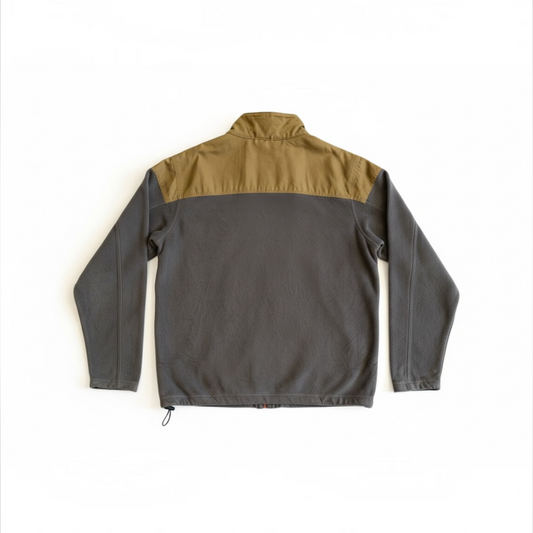 Vintage 2000 utility fleece jacket grey and tan XL back