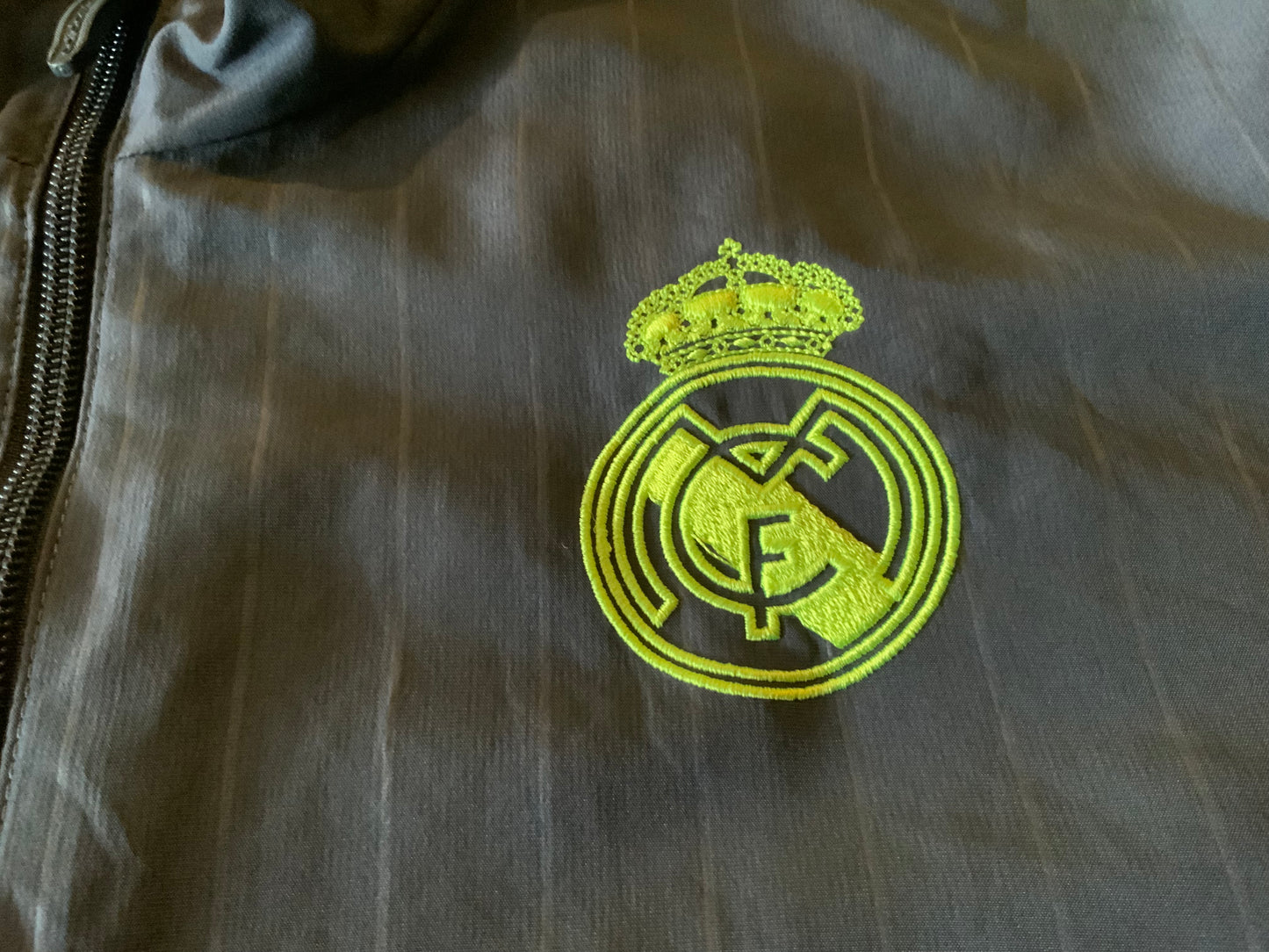 Adidas Vintage 2016 Real Madrid Training Jacket – Grey & Neon Yellow – A Grade