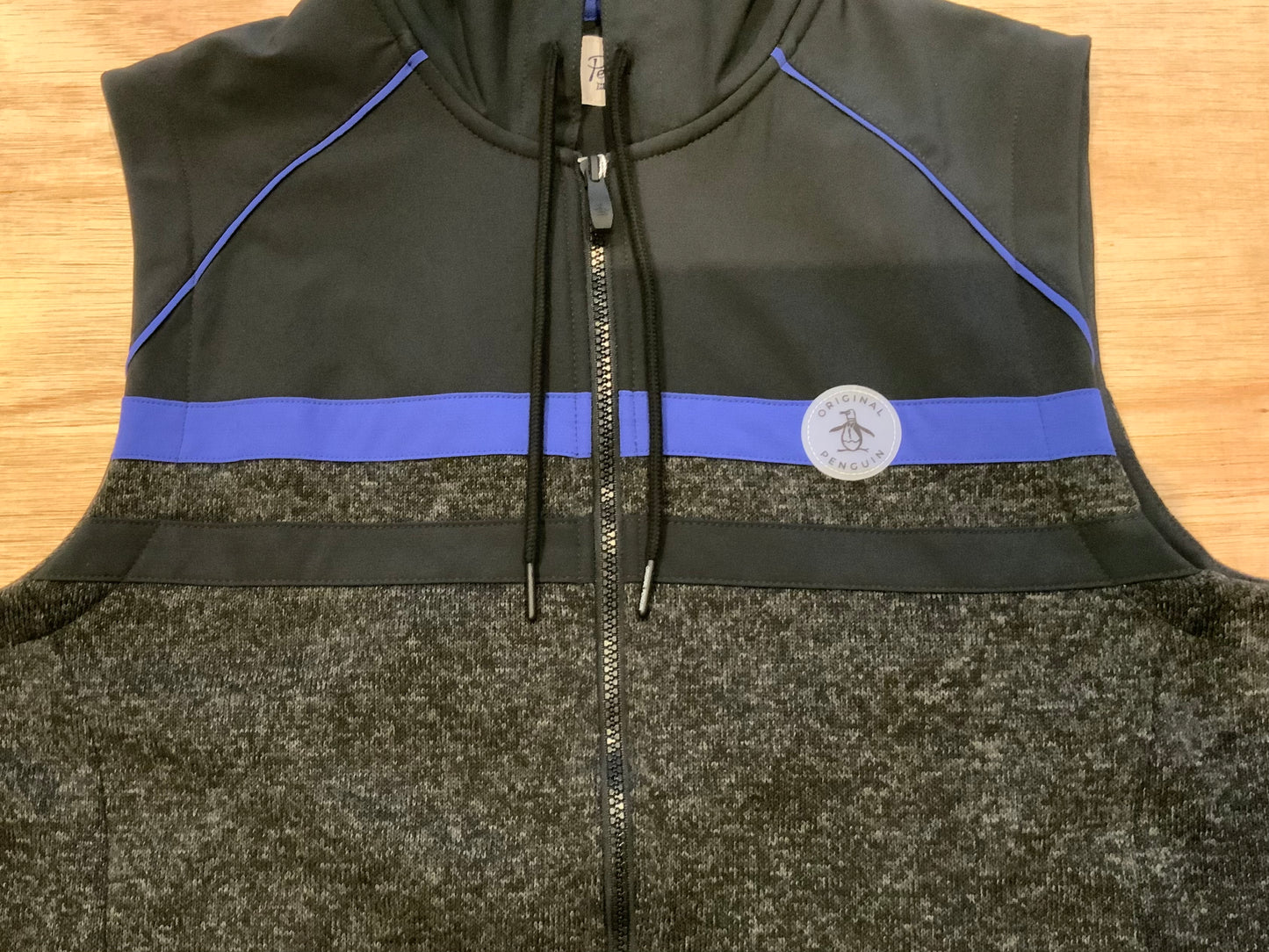 Penguin Hooded Fleece Top | Soft Fleece Hoodie with Blue Trim