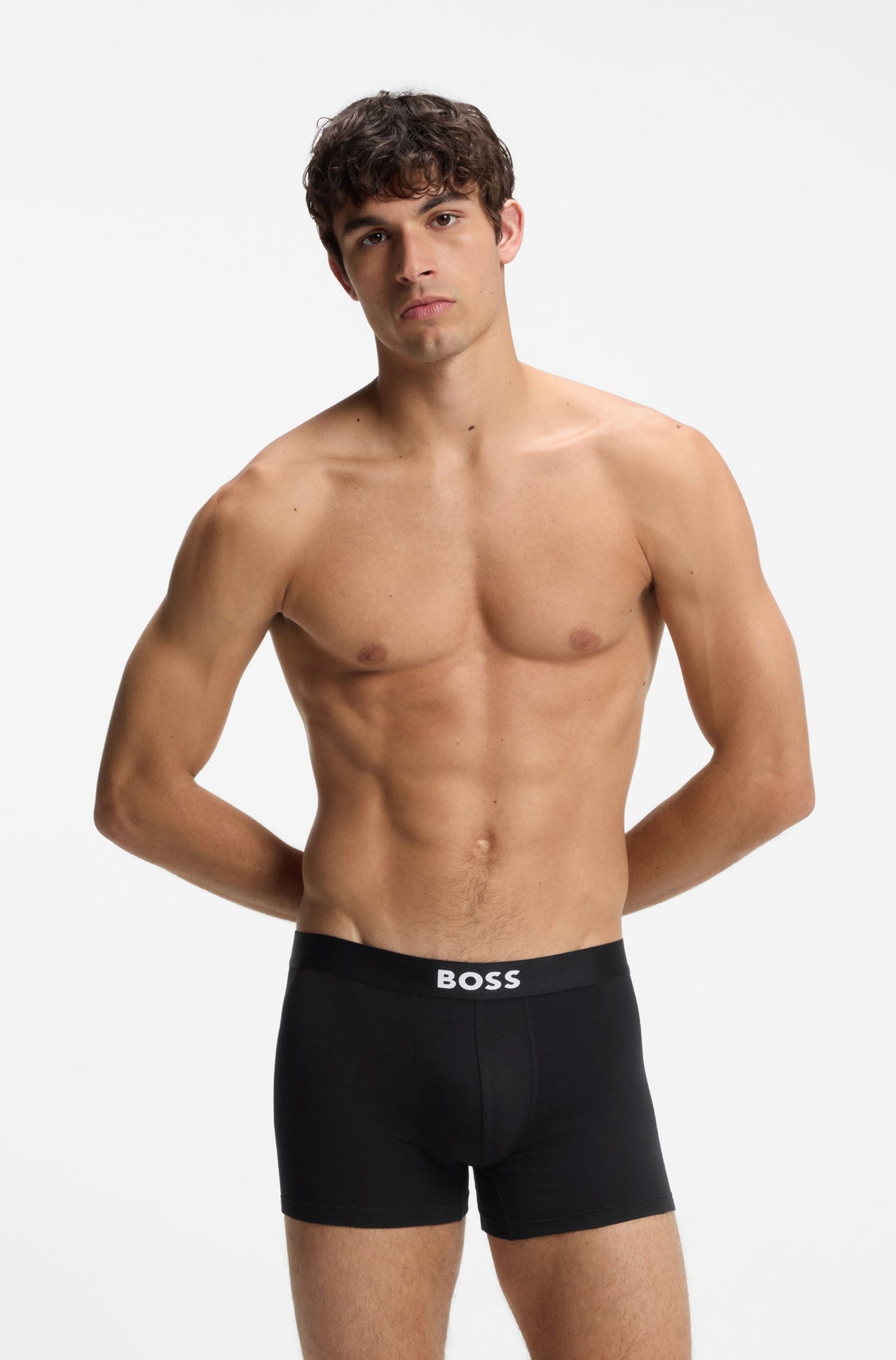 BOSS ONE Men’s 3-Pack Boxer Shorts – Black