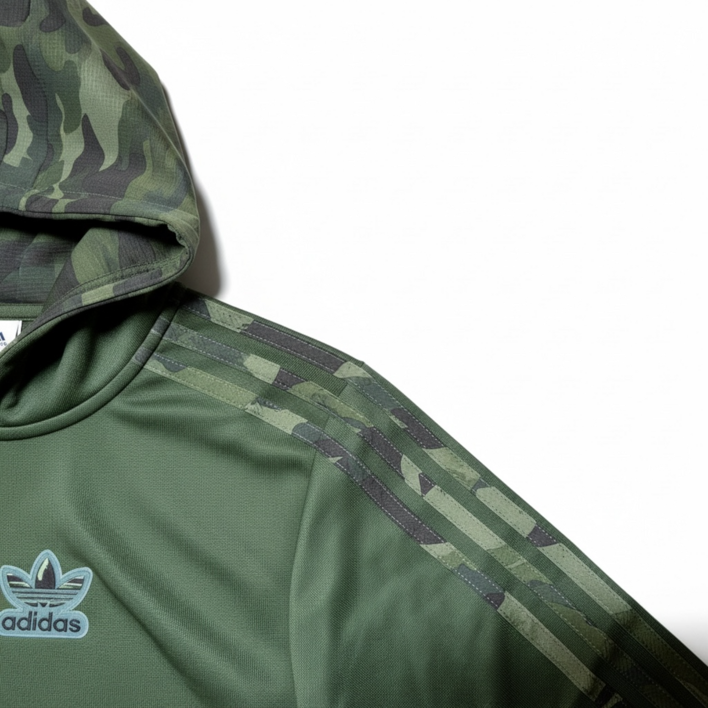 Adidas green Camouflage zip through hoodie