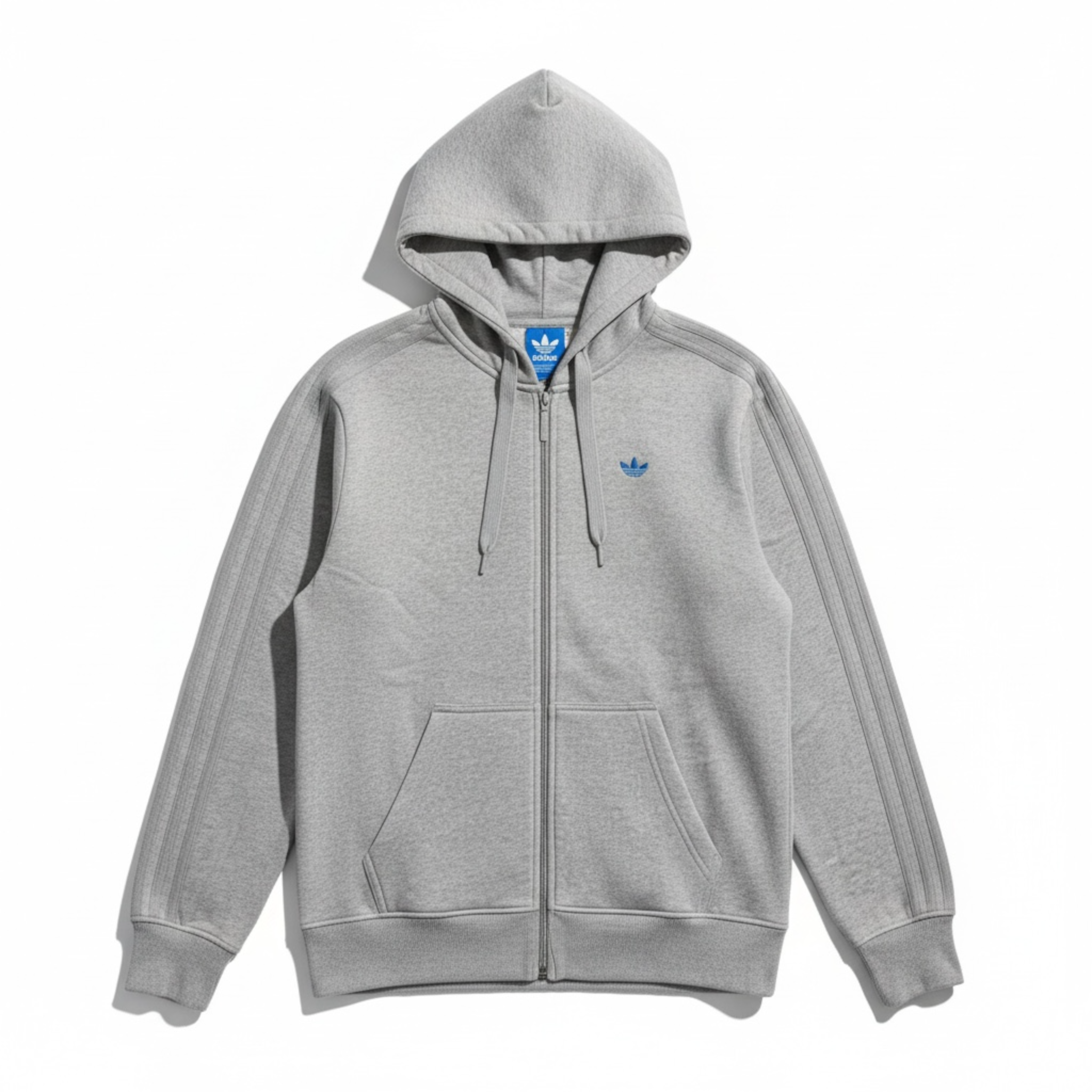 adidas Originals Men's Trefoil Fleece Zip Hoodie- Heather