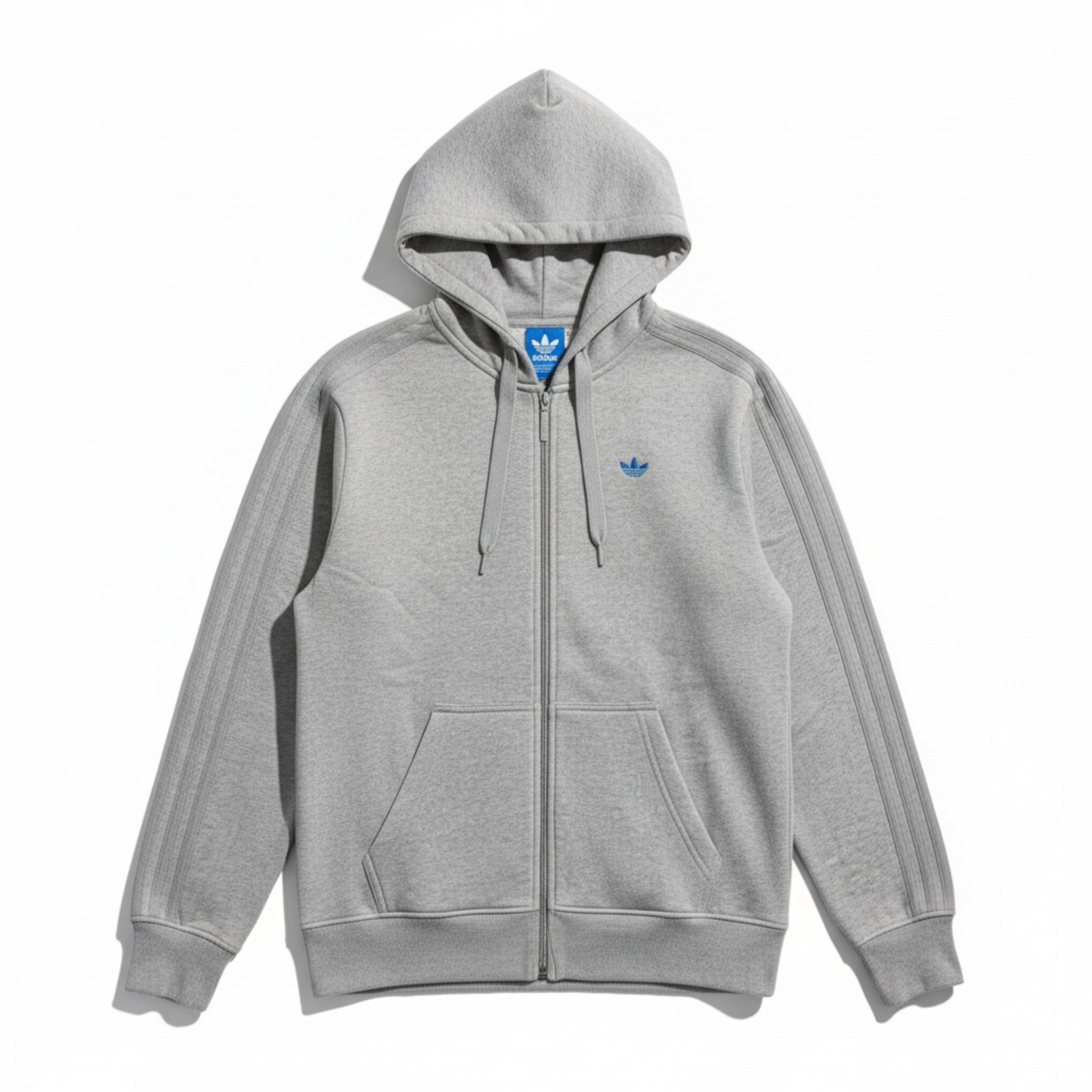 adidas Originals Men's Trefoil Fleece Zip Hoodie- Heather