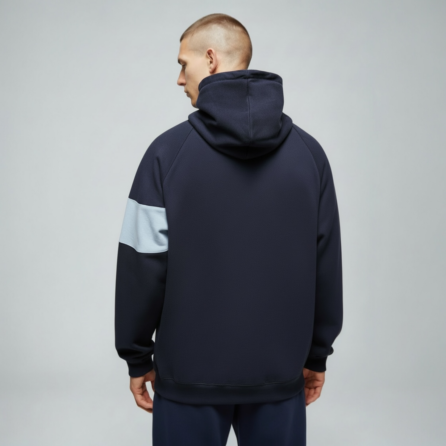Adidas Navy Hoodie with Light Blue Detail – BCI Cotton