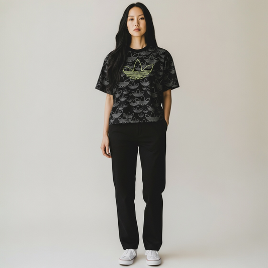 adidas Originals Trefoil All-Over Print T-Shirt – Black