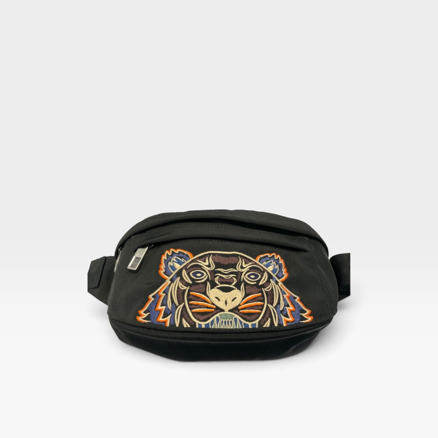KENZO Kampus Tiger Embroidered Belt Bag – Black / Multicolour – A, Grade