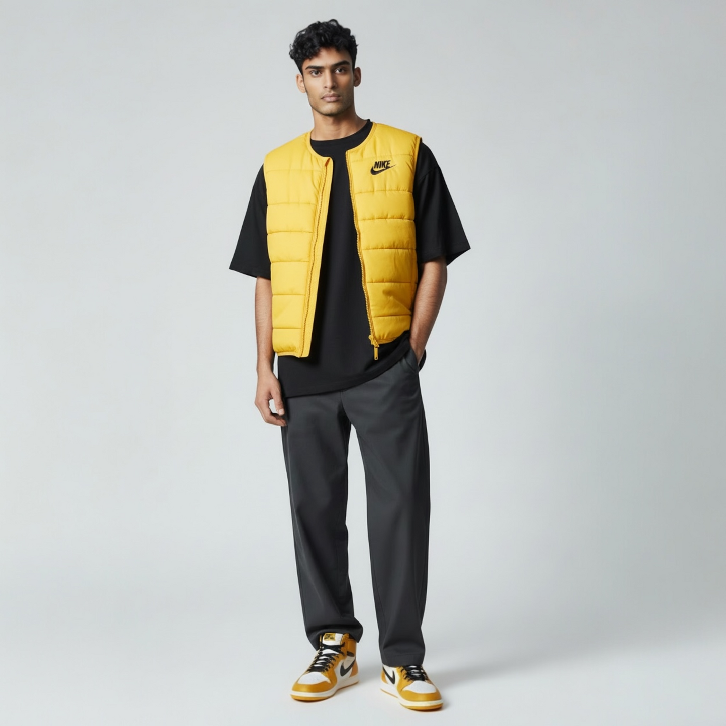 Nike Air Jordan 1 OG High top Black/ Yellow/ White