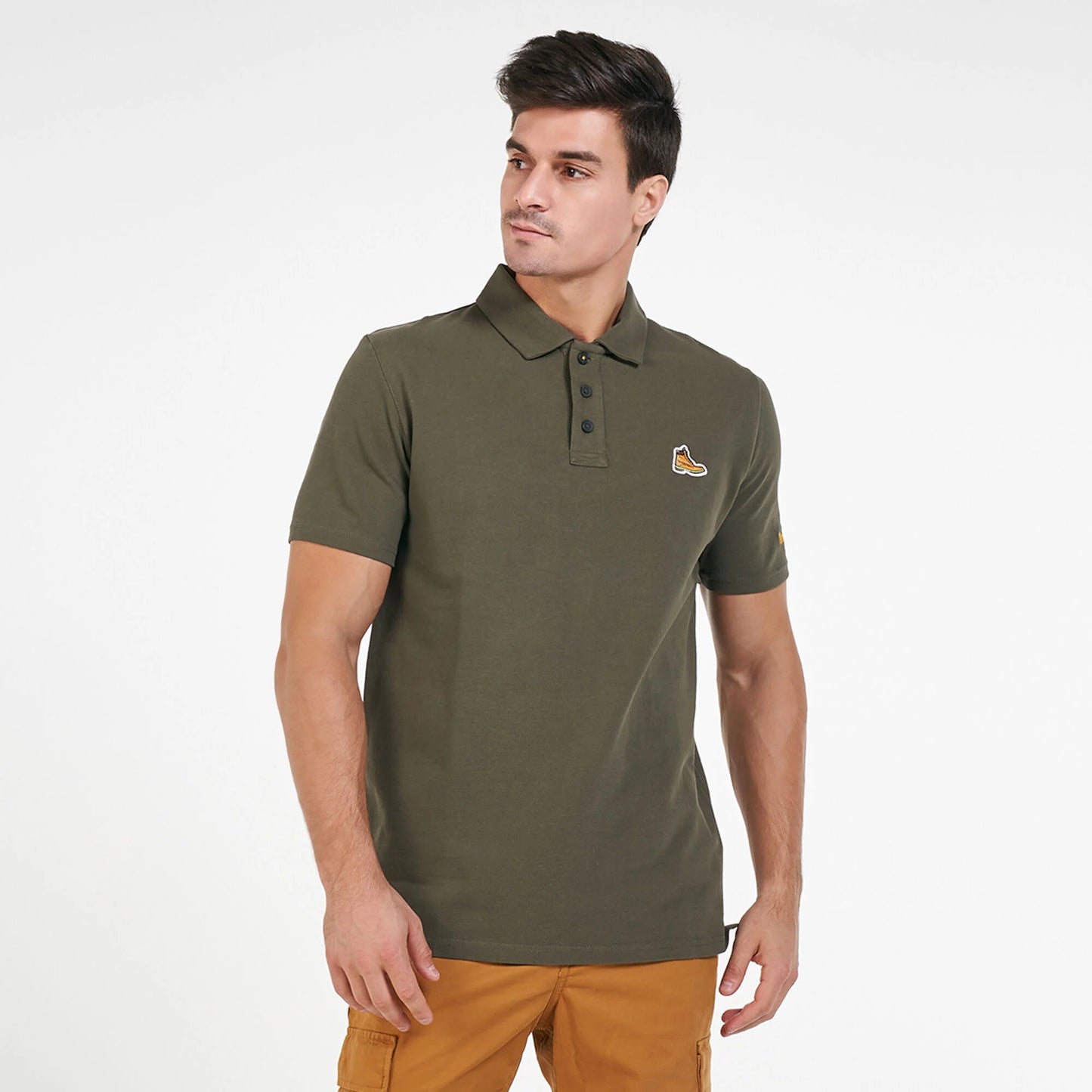 Timberland Polo Shirt Big Boot Logo FOREST GREEN