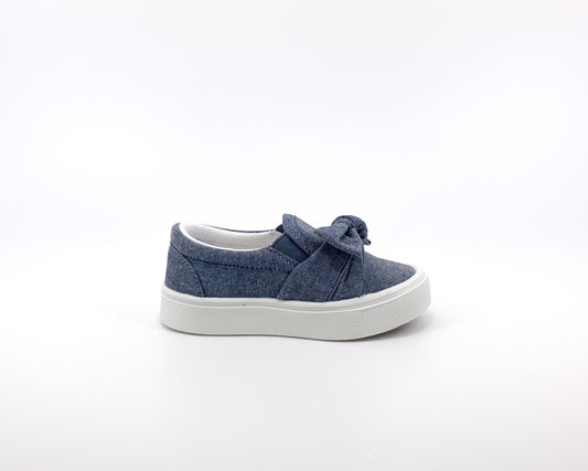 Mothercare Demin big bow slip on Shoe