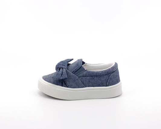 Mothercare Demin big bow slip on Shoe