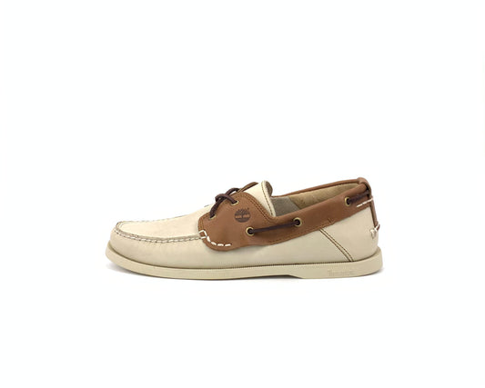 Timberland Premium cream and brown boat shoe. A13I1