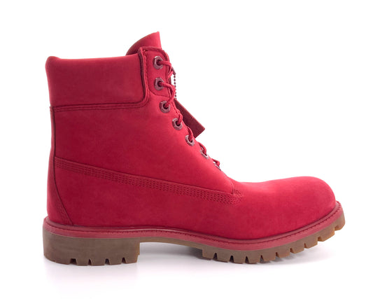 Bright red timberlands best sale