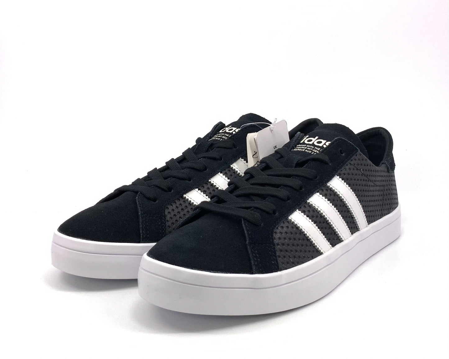 Adidas Court Vantage black white stripes BB5205