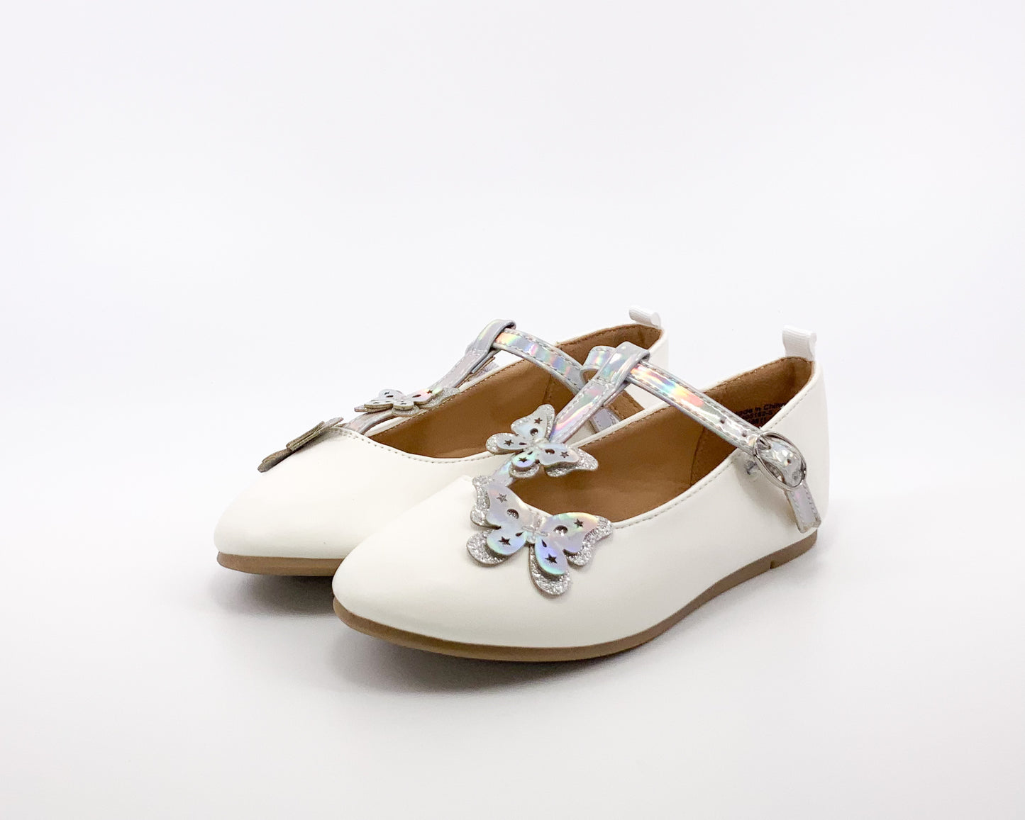 Mothercare Girls white shoe with silver butterfly