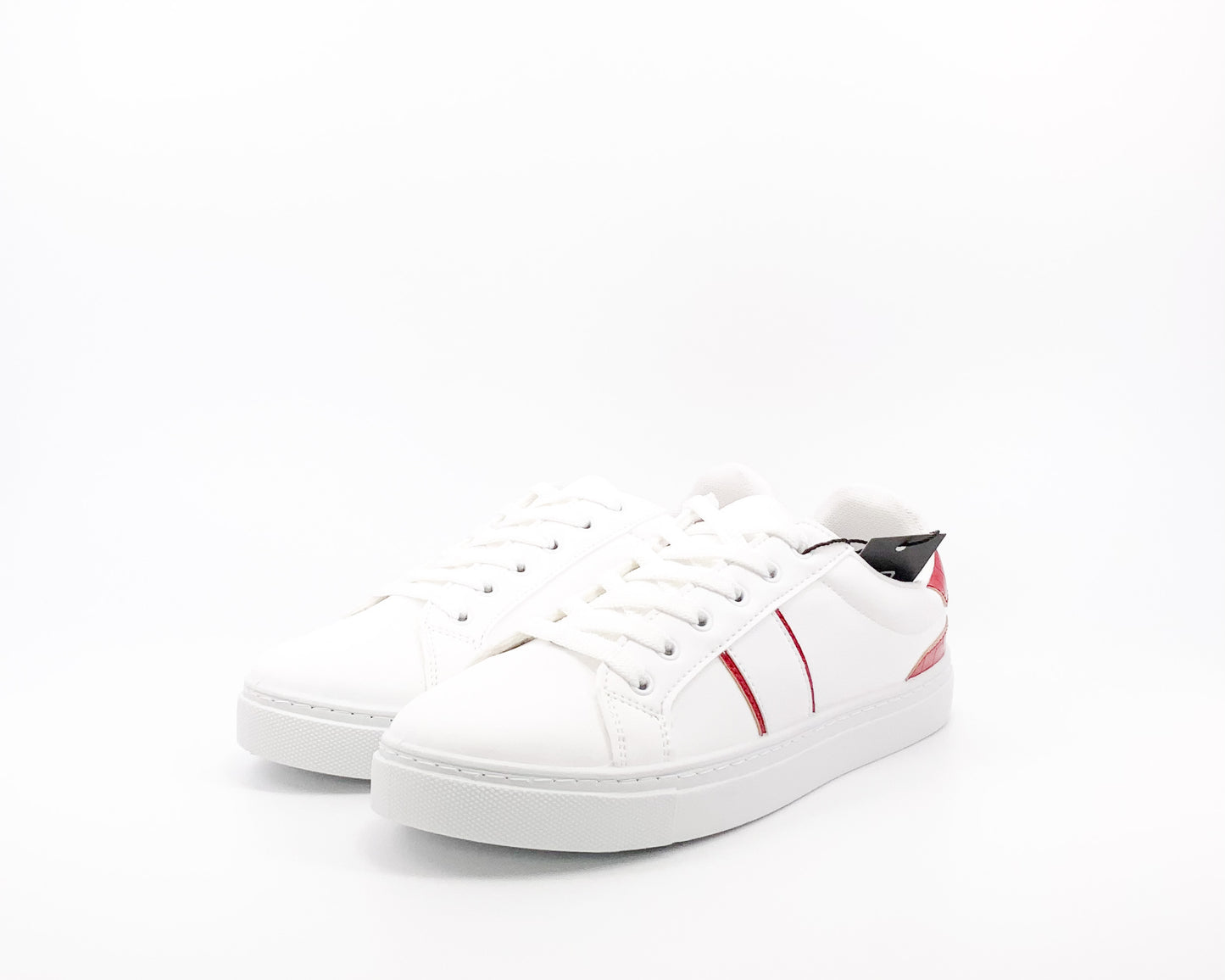 Women's Patent Stripe Detail Flat Trainers